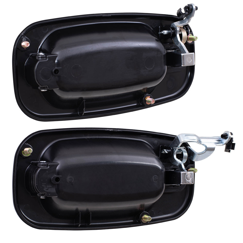 Brock Replacement Passenger Side Set of Outside Door Handles Black w/ Chrome Compatible with 1999-2007 Silverado Sierra Pickup Truck 15182419 15745140