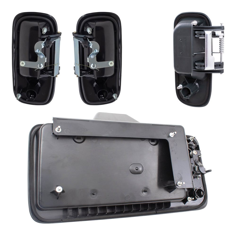 Brock Aftermarket Replacement Front-Side Hinged-Back Outside Door Handle 4 Piece Set Compatible With 2010-2022 Chevy Express