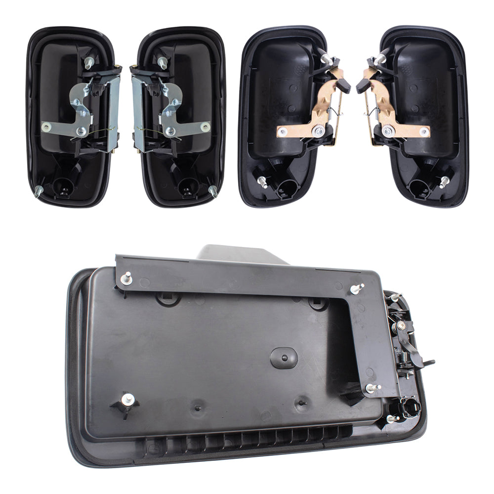 Brock Aftermarket Replacement Front-Side Hinged-Back Outside Door Handle 5 Piece Set Compatible With 2010-2022 Chevy Express