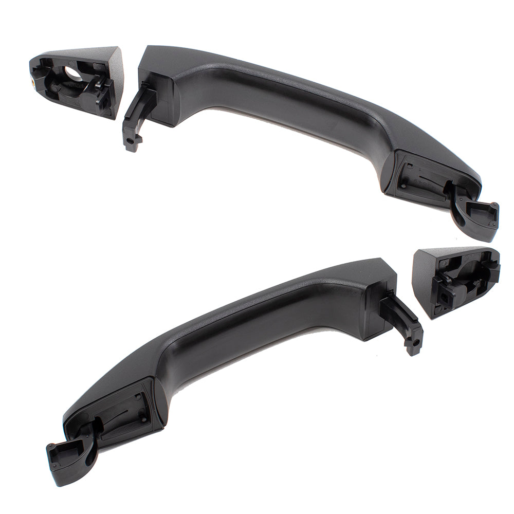 Brock Replacement Set Front Outside Door Handles Textured Compatible with 14-19 Silverado Sierra Pickup Truck & 19 Sierra Limited/Silverado LD Without Passive Entry