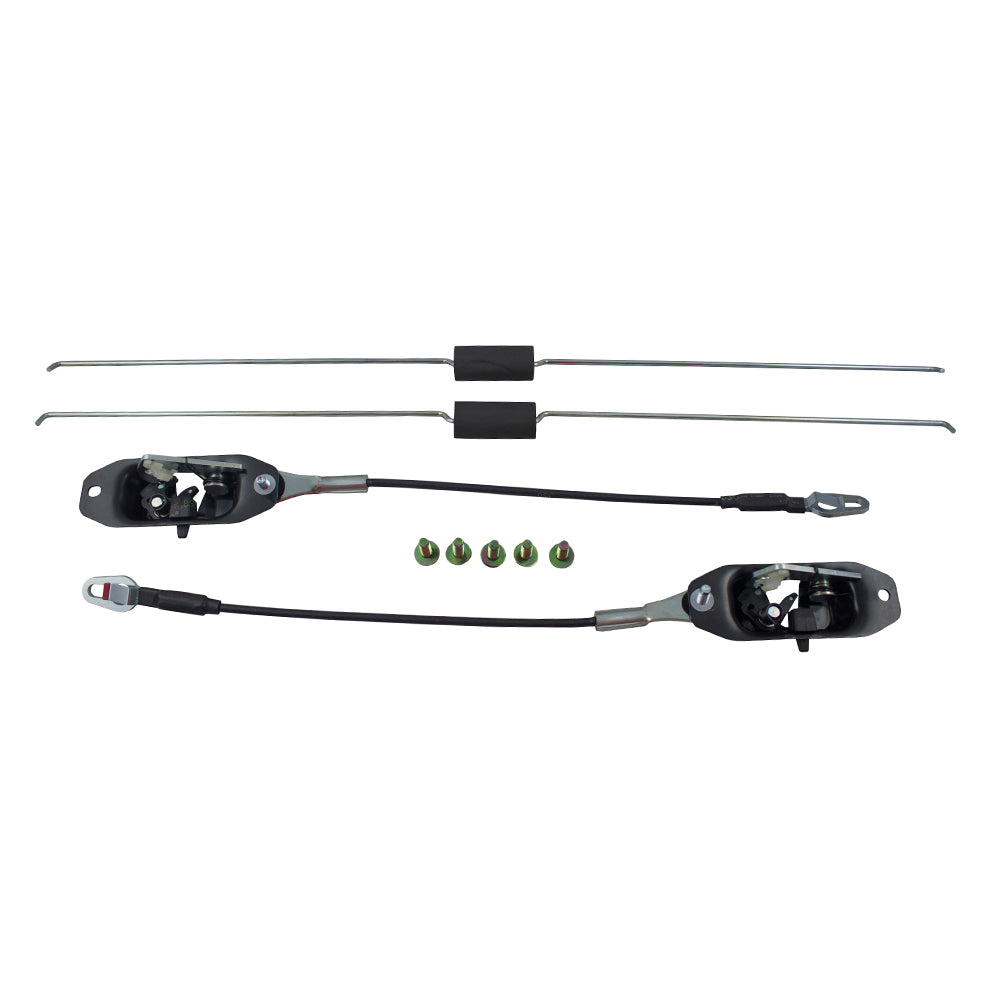 Brock Replacement Set Textured Tailgate Handle Bezel Latch & Cables Kit Compatible with 2007-2014 Silverado Sierra Pickup Truck