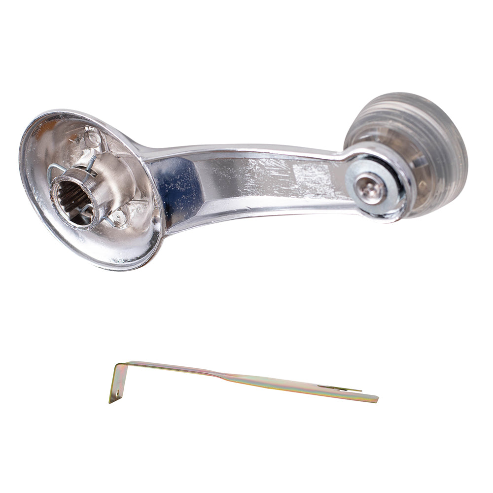 Brock Replacement 3 Pc Set Manual Window Cranks Chrome Handle w/ Clear Knob & Handle Removal Tool Compatible with Malibu Impala Monte Carlo Lesabre Camaro 1732326