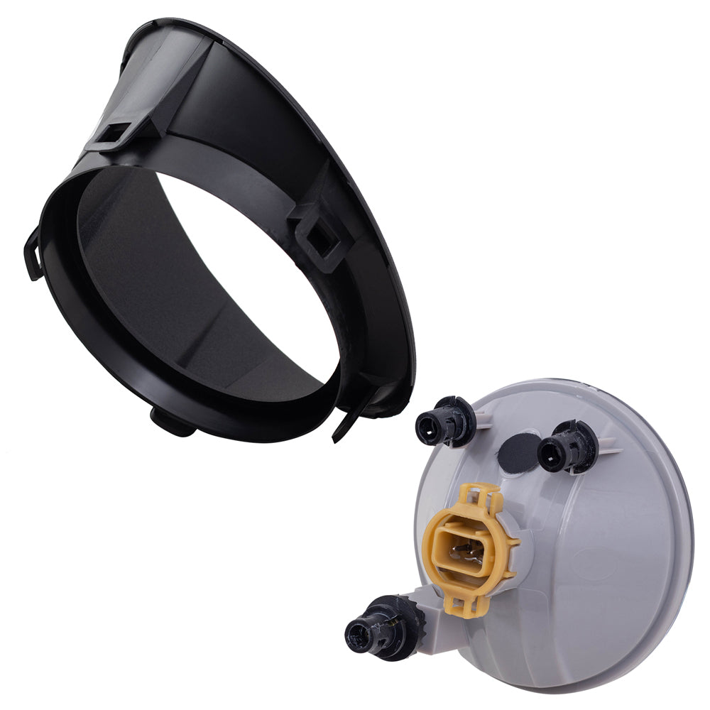 4 Pc Round Fog Lights fits 10-13 Chevrolet Camaro LT SS Driving Lamps w/ Bezels