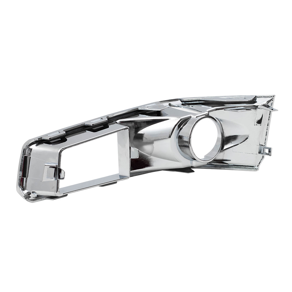 Brock Replacement Driver and Passenger Set Chrome Fog Light Bezels Compatible with 2008-2015 CTS with HID Headlights