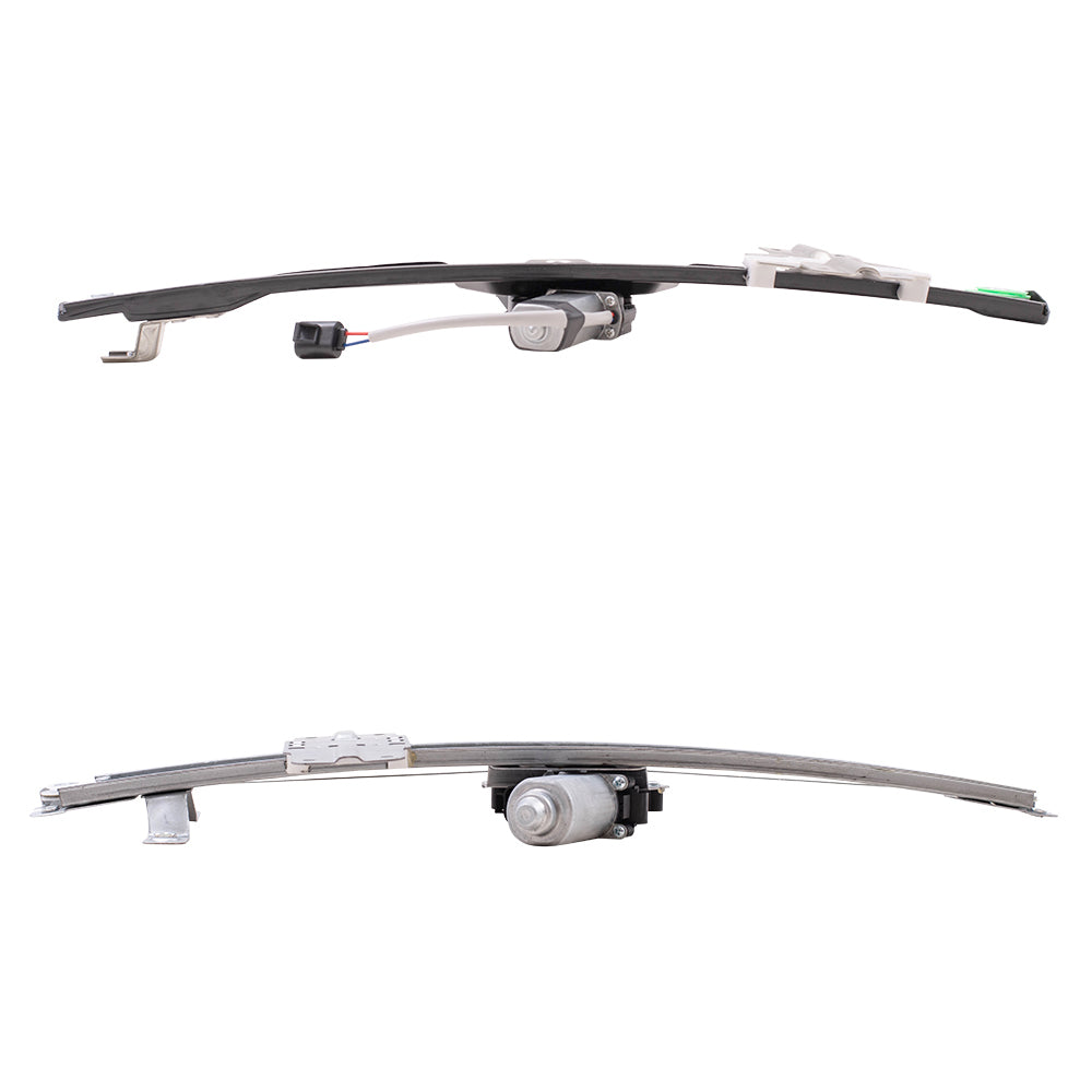 Brock Replacement Driver and Passenger Side Power Window Regulator with Motor-2 Pin Connector Without One Touch 4 Piece Set Compatible with 07-12 Acadia