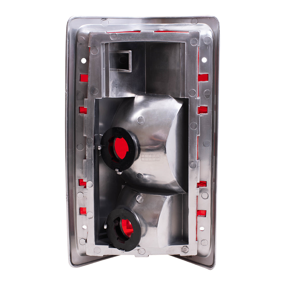 Brock Replacement Set Driver and Passenger Taillights with Chrome Bezel Compatible with 1988-1992 Dakota Pickup Truck 4482577 4482576