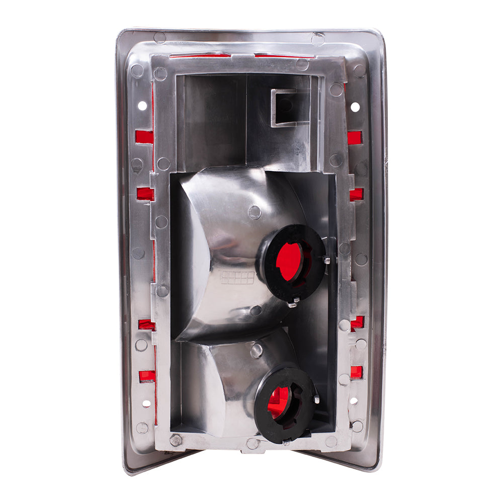 Brock Replacement Driver Taillight with Chrome Bezel Compatible with 1988-1992 Dakota Pickup Truck 4482577