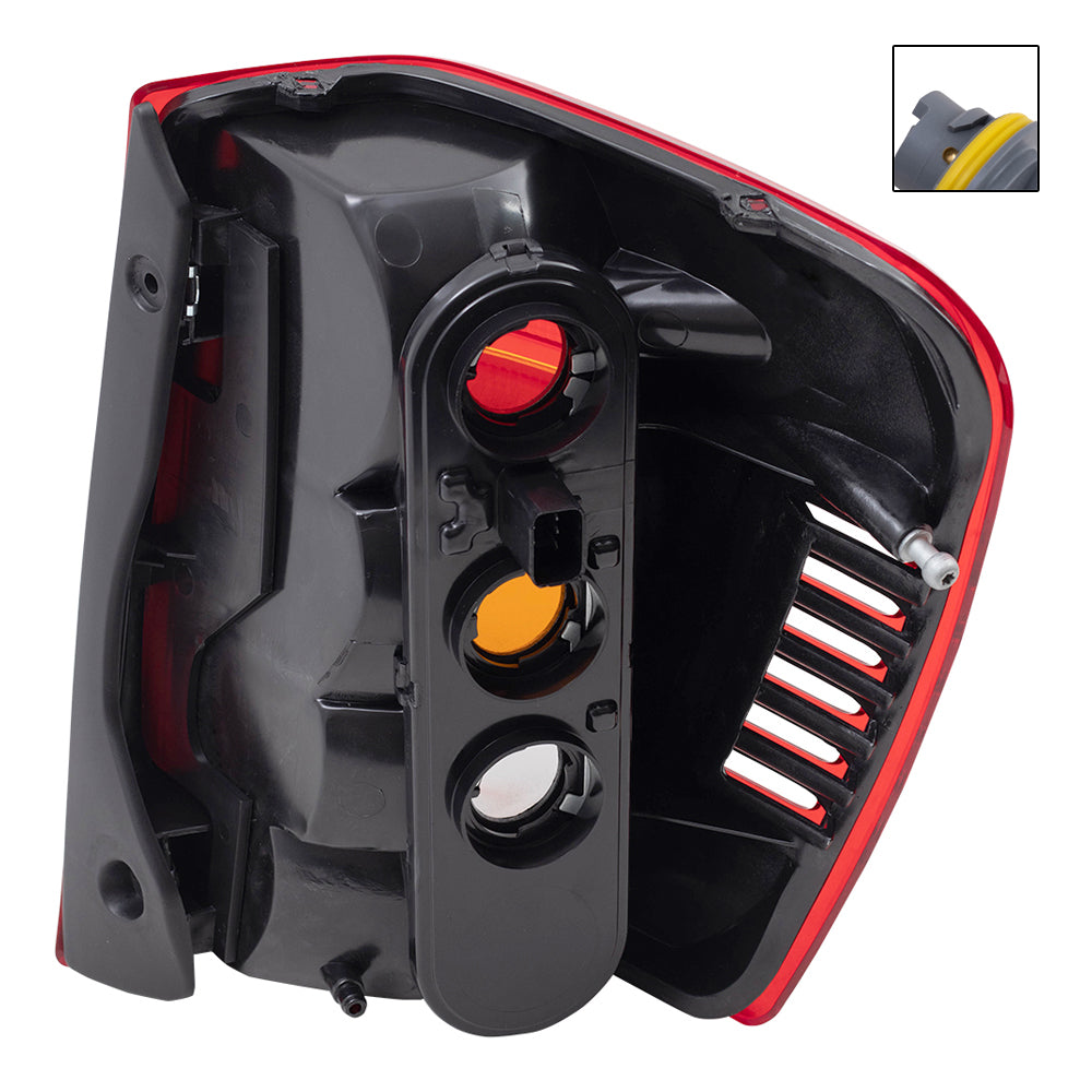 Brock Replacement Driver Side Tail Light Unit with Circuit Board and Tail Light Bulb Sockets without Bulbs 4 Piece Set Compatible with 2002-2004 Grand Cherokee