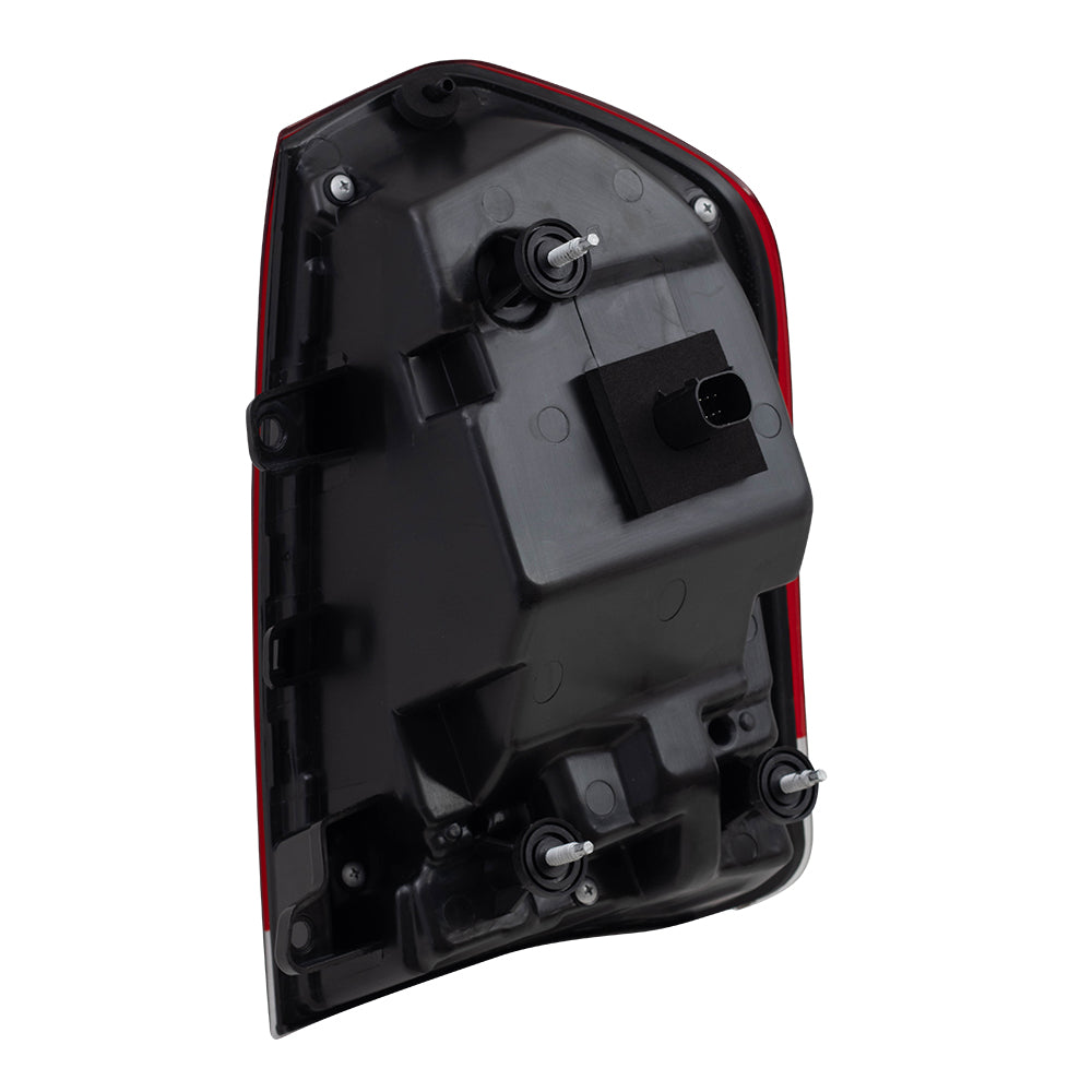 Brock Replacement Driver Tail Light with Black Trim Compatible with 2015-2019 300