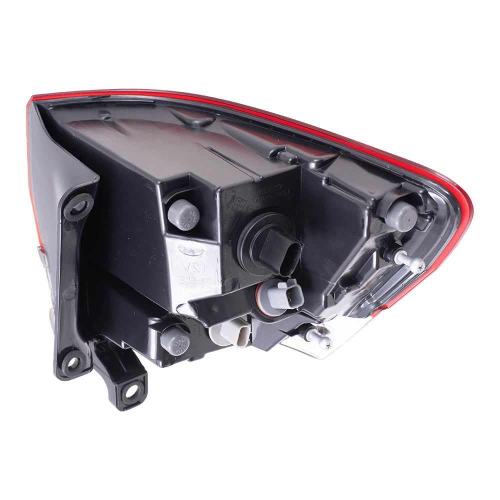 Brock Replacement Driver Side Tail Light Assembly with Silver Bezel without Platinum Insert Body Mounted Compatible with 14-20 Grand Cherokee