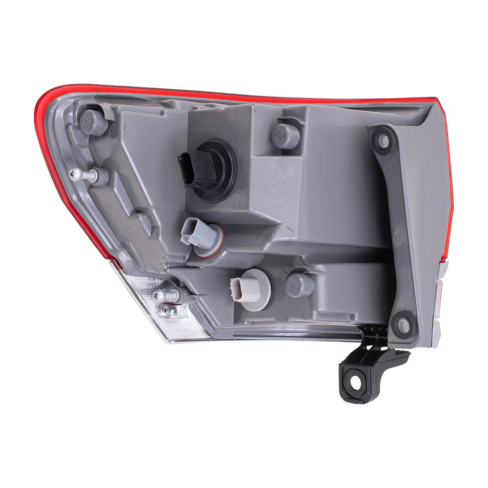 Brock Replacement Passenger Side Tail Light Assembly with Chrome Bezel Compatible with 2014-2021 Grand Cherokee Laredo/Limited/Overland/Summit