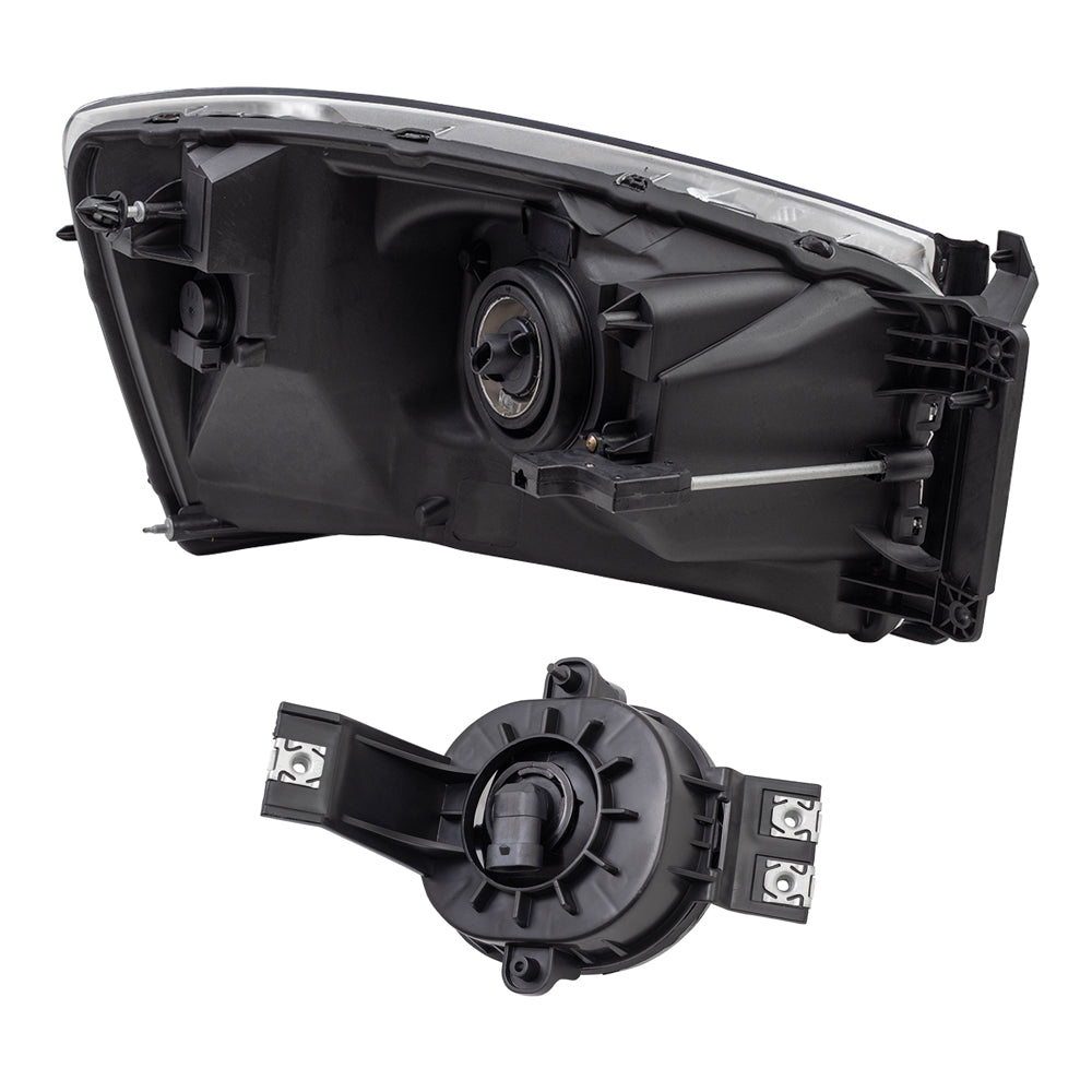 Brock Replacement Driver and Passenger Side Halogen Combination Headlight Assemblies and Fog Light Assemblies 4 Piece Set Compatible with 2007-2008 Ram 1500 and 07-09 Ram 2500/3500