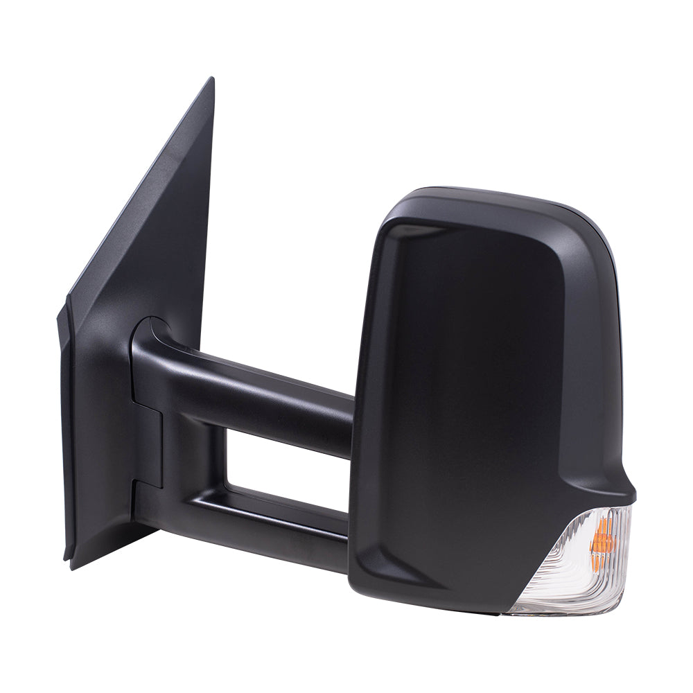 Brock Replacement Driver Side Extended Type Power Mirror Textured Black with Heat and Signal without Blind Spot Detection Compatible with 2006-2018 Sprinter