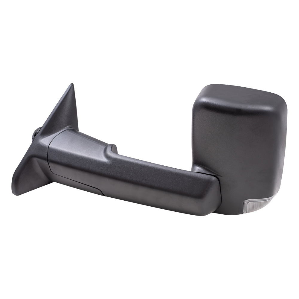 Brock Replacement Driver Side Power Tow Mirror Textured Black with Heat Power Folding Memory Signal & Puddle Light Compatible with 2015-2018 Ram 2500/3500