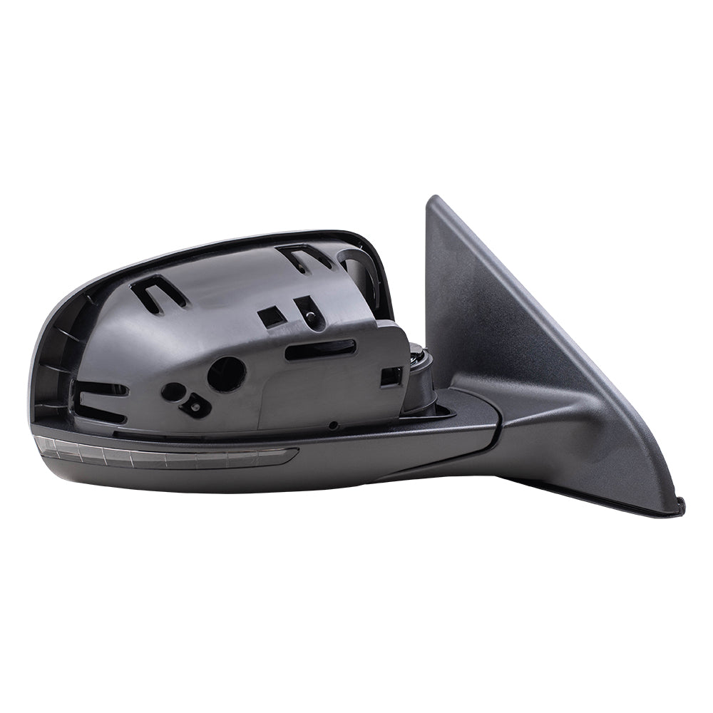 Brock Aftermarket Replacement Passenger Right Power Mirror with Paint to Match Gray Cover-Textured Black Base-Heat-Signal without Blind Spot Detection Compatible with 2017-2021 Jeep Compass