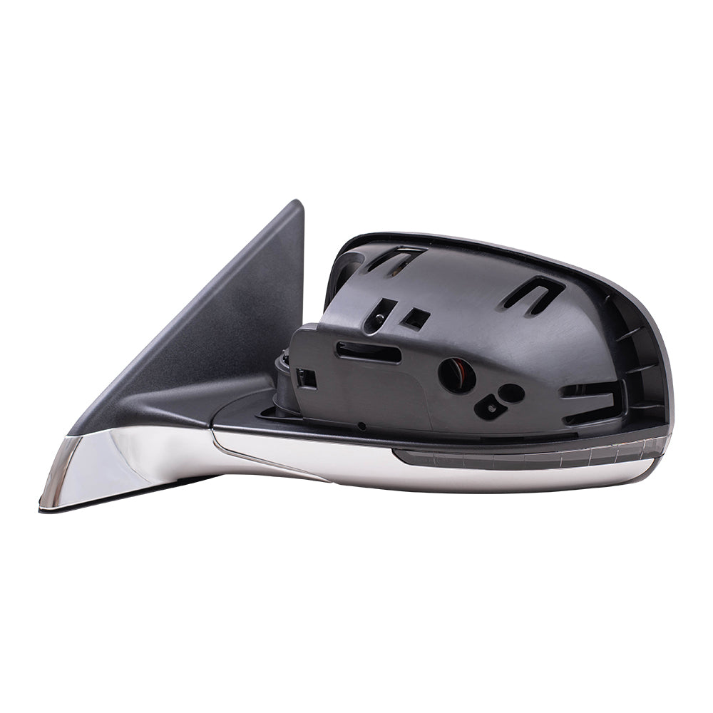 Brock Aftermarket Replacement Driver Left Power Mirror with Paint to Match Gray Cover-Chrome Base-Heat-Signal-Blind Spot Detection Compatible with 2017-2021 Jeep Compass