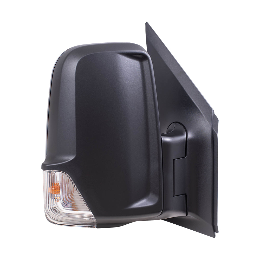 Brock Replacement Passenger Side Standard Type Manual Mirror Textured Black with Signal without Heat Compatible with 2006-2018 Sprinter