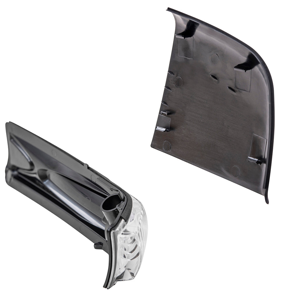 Brock Aftermarket Replacement Passenger Right Door Mirror Cover Textured Black And Turn Signal Light Set Compatible With 2015-2021 RAM Promaster City Base/ST/Tradesman
