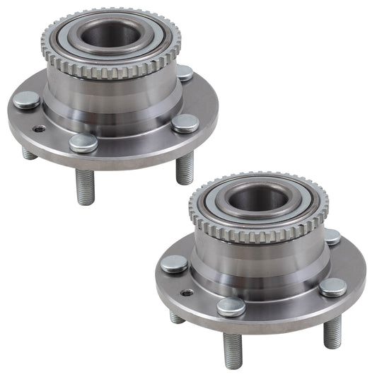 Brock Replacement Pair Rear Hubs & Bearings Compatible with 2006-2012 Fusion Front-Wheel Drive with ABS