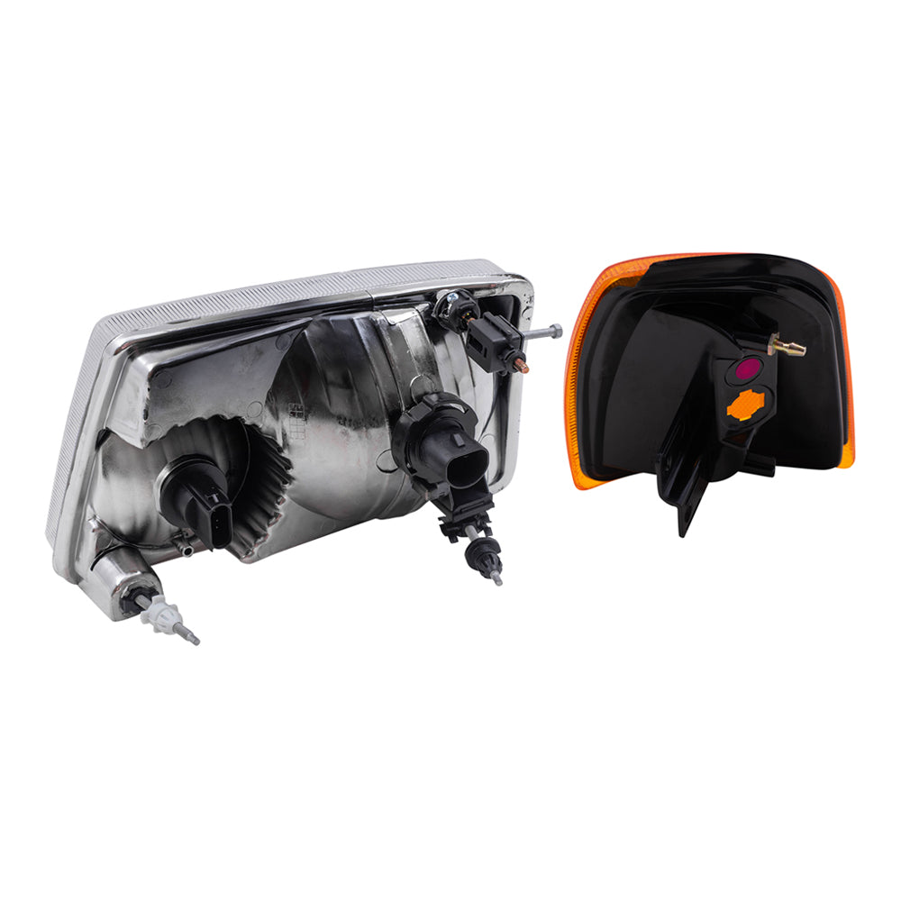 Brock Headlights with Park Signals Compatible with 2001-2005 Ranger Pickup Replacement Headlights with Park Lights Set