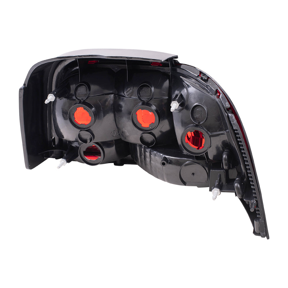 Brock Replacement Drivers Taillight Tail Lamp with Black Bezel Compatible with 1996-1998 Mustang GT SVT Base F6ZZ13405AAJ