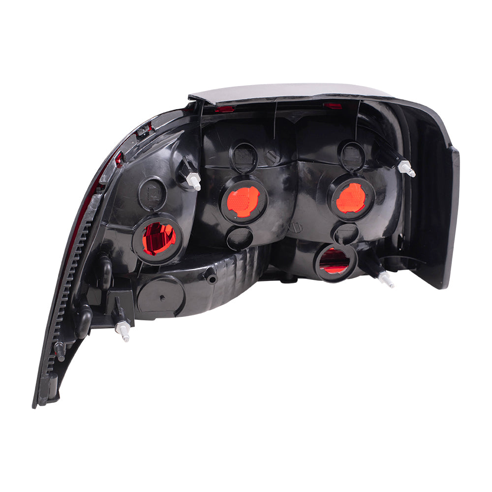 Brock Replacement Passengers Taillight Tail Lamp with Black Bezel Compatible with 1996-1998 Mustang GT SVT Base F6ZZ13404AAJ