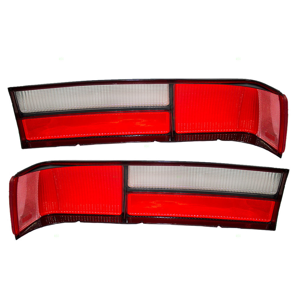 Brock Replacement Driver and Passenger Taillights Taillamps Lens Compatible with 1987-1993 Mustang Fox Body LX style E7ZZ13450A E7ZZ13451A