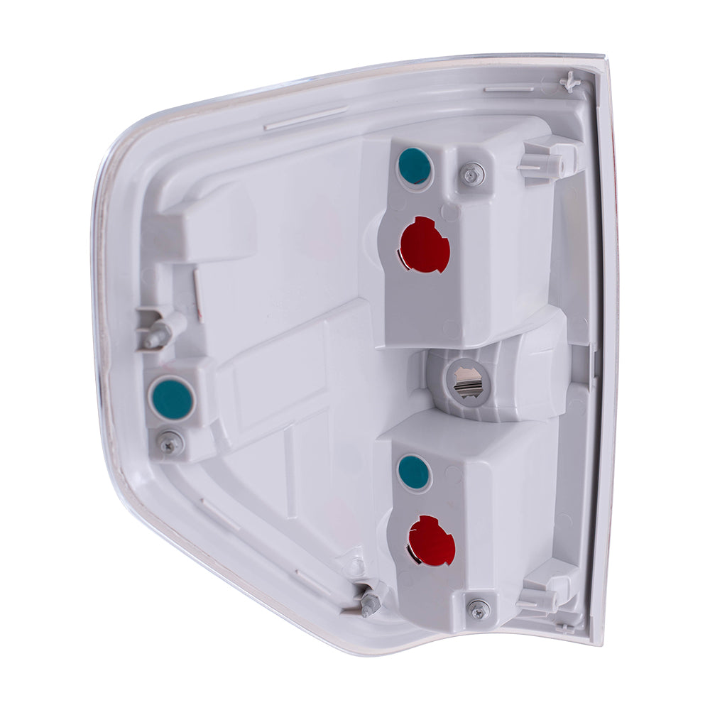 Brock Replacement Passengers Taillight Tail Lamp with Chrome Trim Compatible with 2009-2014 F150 Styleside Pickup Truck AL3Z13404A