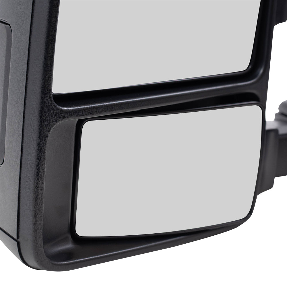 Brock Replacement Drivers Manual Tow Side Mirror Telescopic Dual Arm Compatible with 2008-2016 F250 F350 F450 Super Duty Pickup Truck 8C3Z17683AC