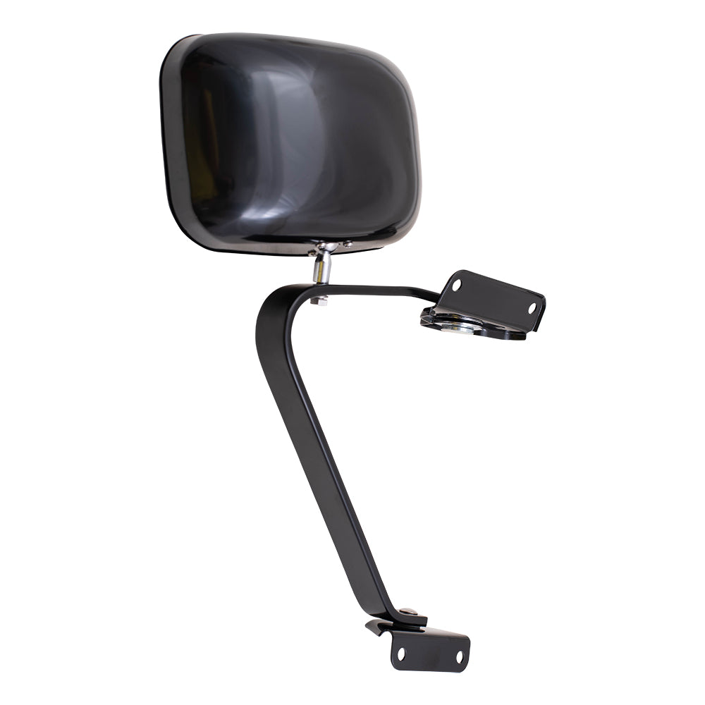 Pair of Manual Side View Black Steel Mirrors Replacement for Ford Pickup Truck SUV E4TZ17682A