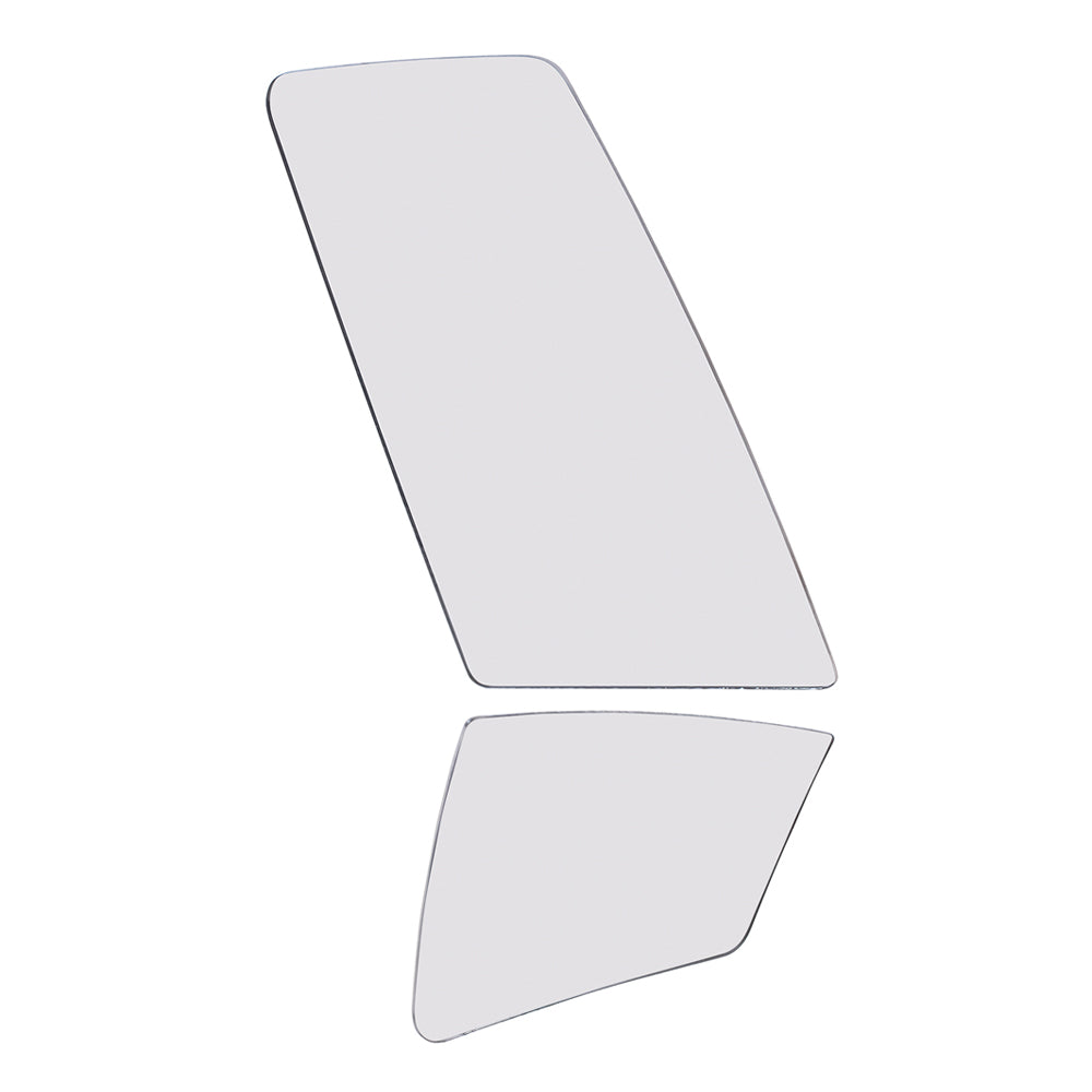 Brock Replacement Driver Side Upper and Lower Tow Mirror Glass Set without Heat Compatible with 2016-2019 F-650 SD & 2016-2019 F-750 SD