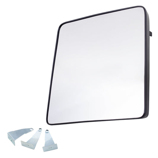 Brock Replacement Passenger Upper Tow Mirror Glass with Base Compatible with 08-16 Super Duty Pickup Truck