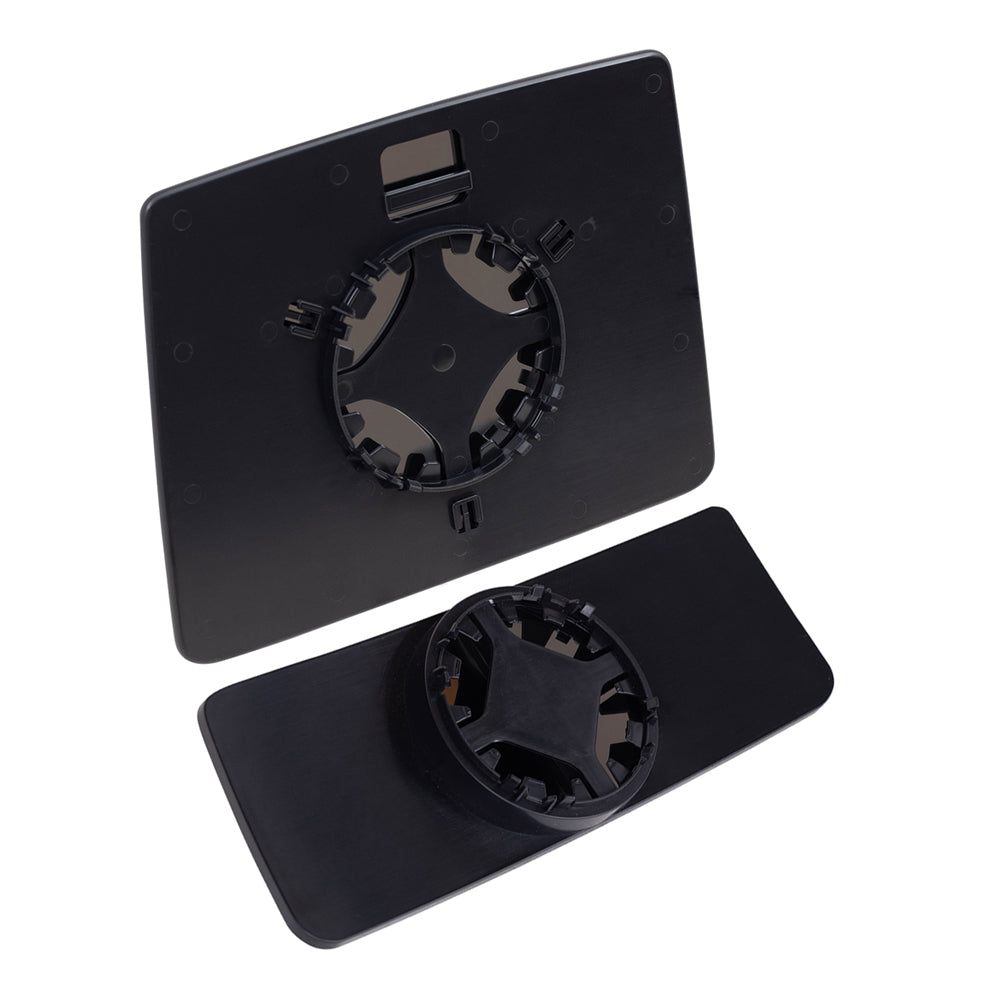 Brock Replacement Drivers and Passengers Upper and Lower Tow Mirror Glass and Bases w/o Heat Compatible with 07-12 F150 F-150