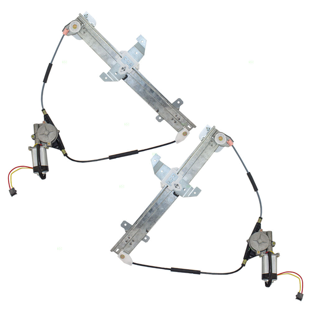 Brock Replacement Driver and Passenger Rear Power Window Regulators & Motors Assemblies Compatible with 1994 Town Car