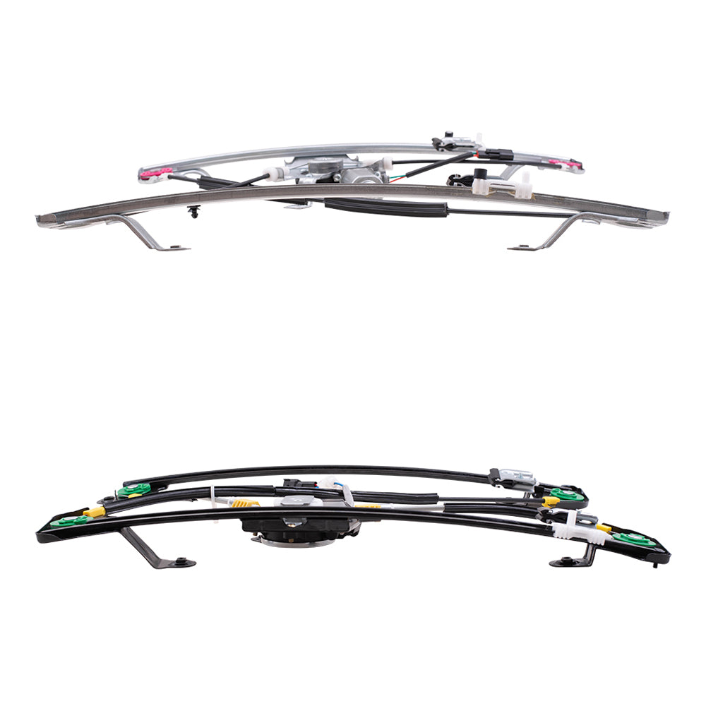 Brock Aftermarket Replacement Front and Rear Driver Left Power Window Regulators with Motor Compatible with 2004-2008 Ford F-150