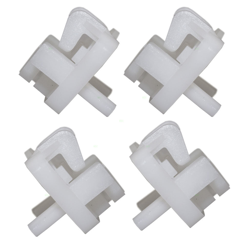 Brock Replacement 4 Piece Set of Driver and Passenger Front Power Window Lift Regulator Glass Guide Clips Compatible with 00-06 S-Type LS 00-07 Focus