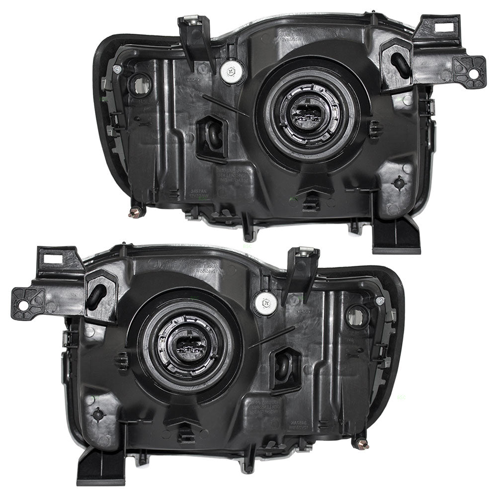 Brock Replacement Driver and Passenger Headlights with Dark Grey Bezels Compatible with 02-04 XTerra SUV 260607Z825 260107Z825