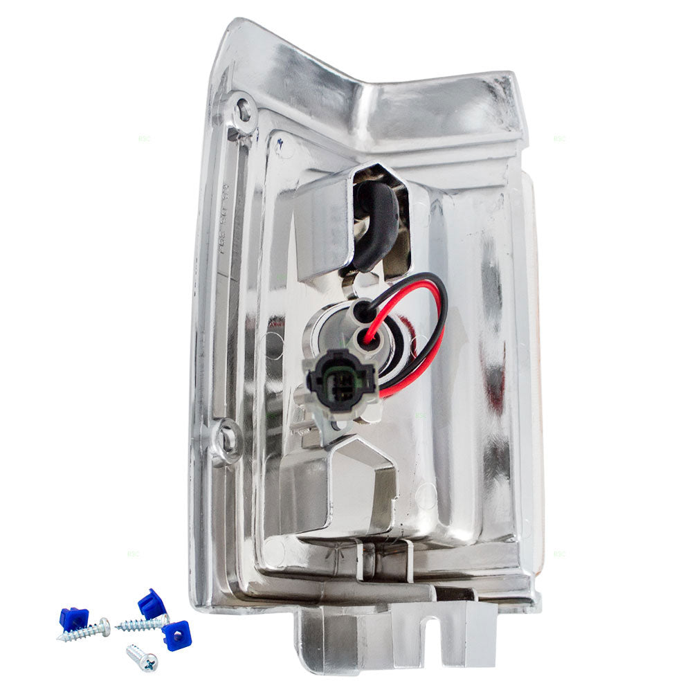 Drivers Side Park Signal Marker Light - Chrome Trim for 93-95 Nissan Pathfinder