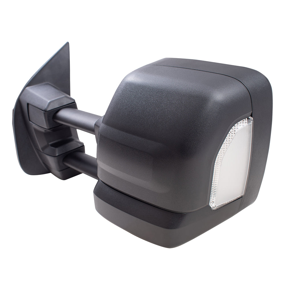 Brock Aftermarket Replacement Part Driver Side Power Tow Mirror Textured Black with Heat, Signal, Puddle Light & Blind Spot Detection Compatible with 2016-2019 Titan XD
