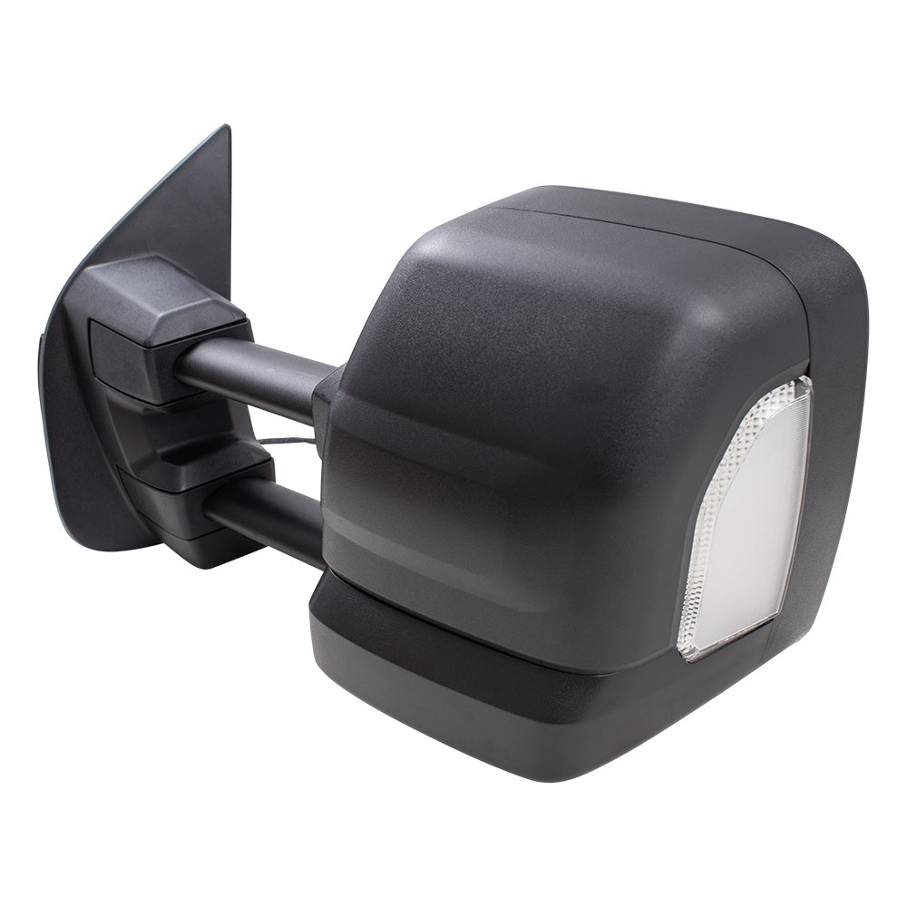 Brock Aftermarket Replacement Part Driver Side Power Tow Mirror Textured Black with Heat, Signal, Puddle Light, Blind Spot Detection & Memory Compatible with 2016-2019 Titan XD