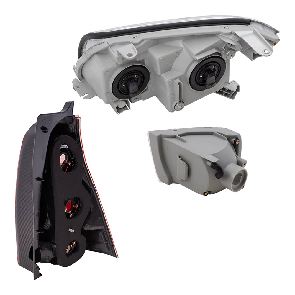 Brock Replacement Halogen Headlights with Signal Lights and Tail Lights Compatible with 2003 2004 2005 4Runner