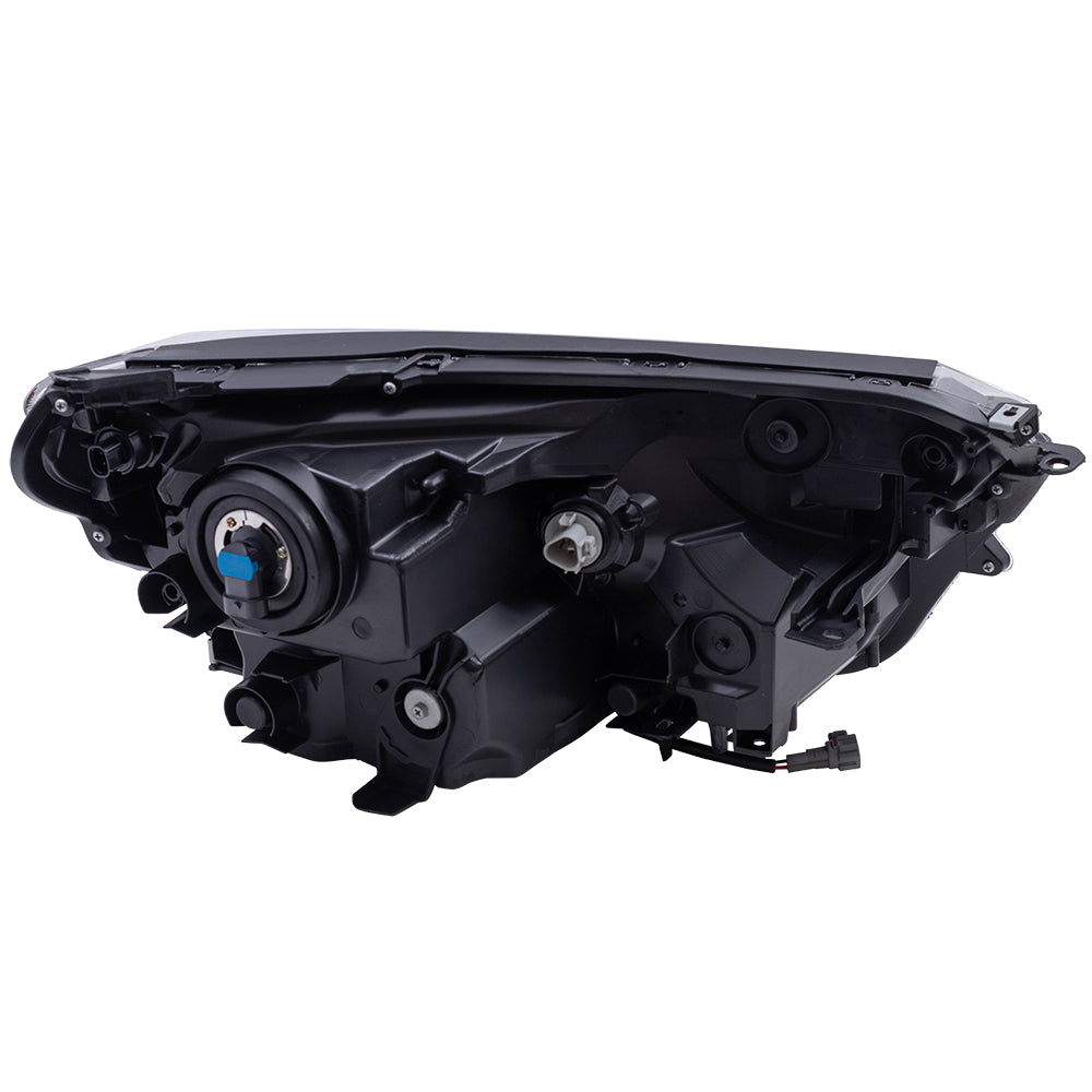 Brock Aftermarket Replacement Driver Side Left Halogen Combination Headlight Assembly With Black Bezel Compatible With 2016-2018 Toyota RAV4