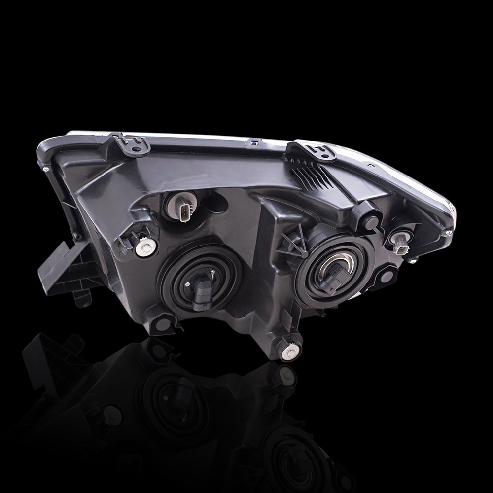 Brock Replacement Driver and Passenger Side Halogen Combination Headlight Assembly without Level Adjuster Set Compatible with 2007-2013 Tundra