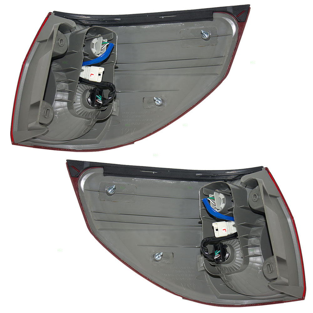Brock Replacement Driver and Passenger Taillights Quarter Panel Mounted Tail Lamps Compatible with 06-10 Van 81560AE020 81550AE020