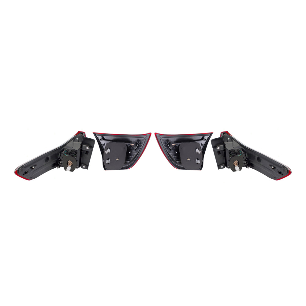 Brock Aftermarket Replacement Part Driver & Passenger Side Tail Light Assemblies Quarter and Liftgate Mounted Compatible with Toyota 2015-2019 Toyota Sienna EXCEPT SE