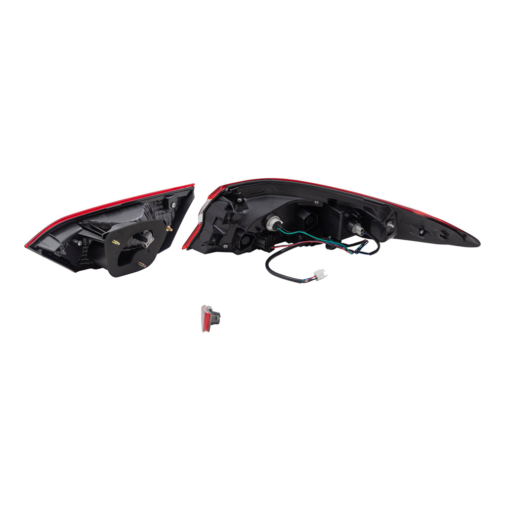 Brock Replacement Driver Side Bumper Reflector & Tail Lights Quarter Mounted & Lid Mounted 3 Piece Set Compatible with 2018-2020 Camry L/LE/TRD & 18-19 Camry Hybrid LE & 2020 Camry XSE/Camry Hybrid SE