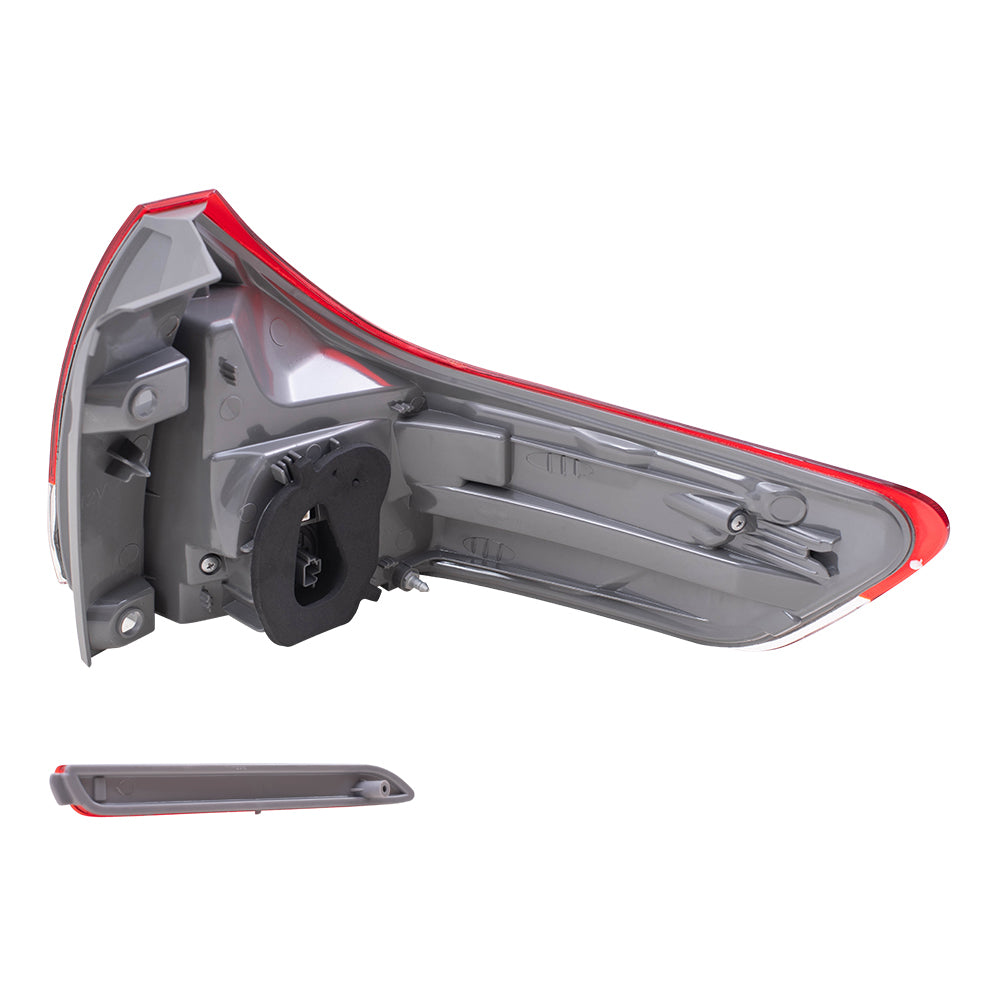 Brock Aftermarket Replacement Part Driver & Passenger Side Tail Light Assemblies Quarter Mounted & Rear Bumper Reflectors Compatible with 2011-2014 Toyota Sienna EXCEPT SE