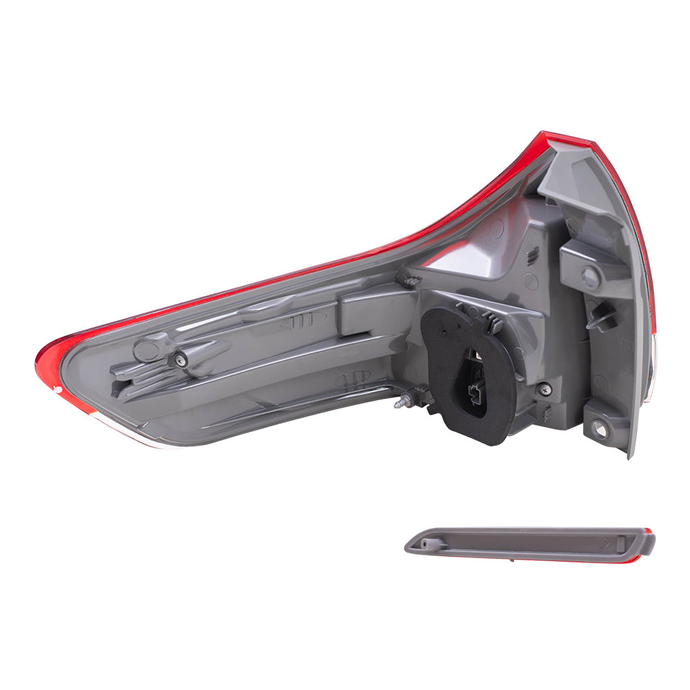 Brock Aftermarket Replacement Part Passenger Side Tail Light Assembly Quarter Mounted & Rear Bumper Reflector Compatible with Toyota 2011-2014 Toyota Sienna EXCEPT SE