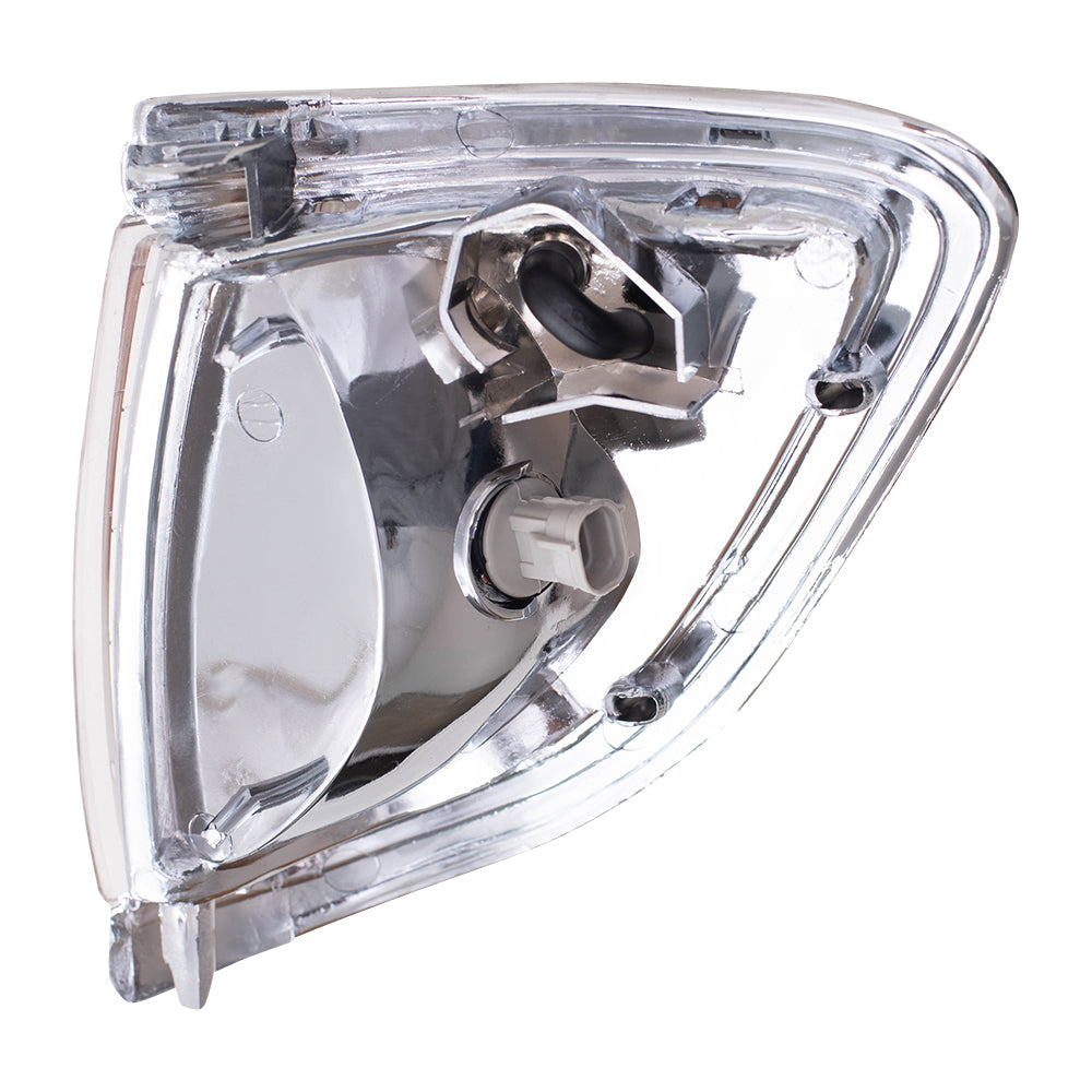 Brock Replacement Set Driver and Passenger Park Signal Side Marker Lights with Chrome Trim Compatible with 1995-1996 2-Wheel Pickup Truck 81620-04020 81610-04020