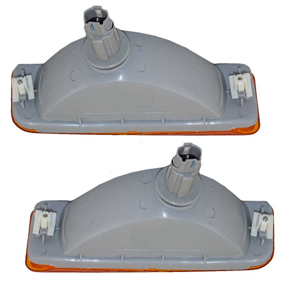 Brock Replacement Driver and Passenger Front Signal Side Marker Lights Lamps Compatible with 93-98 Pickup Truck 8152034010 8151034010
